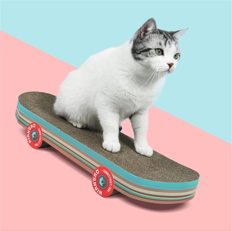 Creative Skateboard-Shaped Cat Scratcher