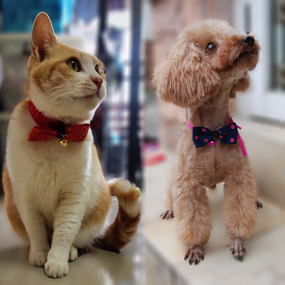 Pet Elegance Bow Tie with Copper Bell